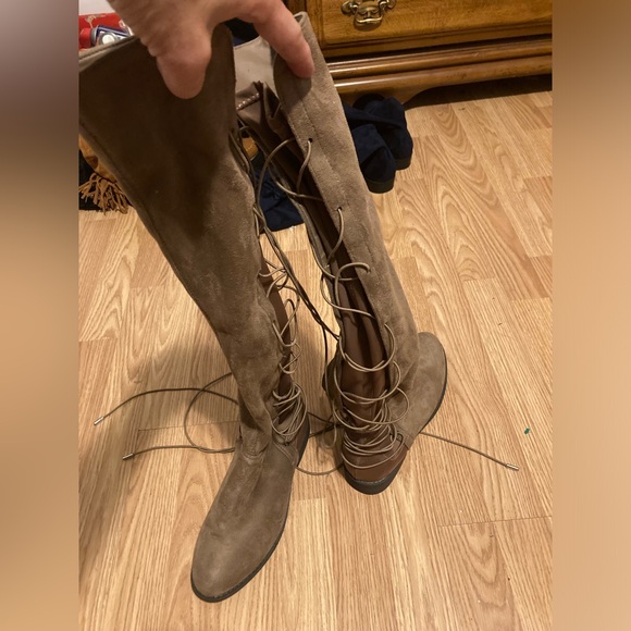 Sexy knee high lace up flat boots - Picture 4 of 7